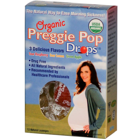Three Lollies - Organic Preggie Pop Drops, 3 Delicious Flavors- 12 Lozenges