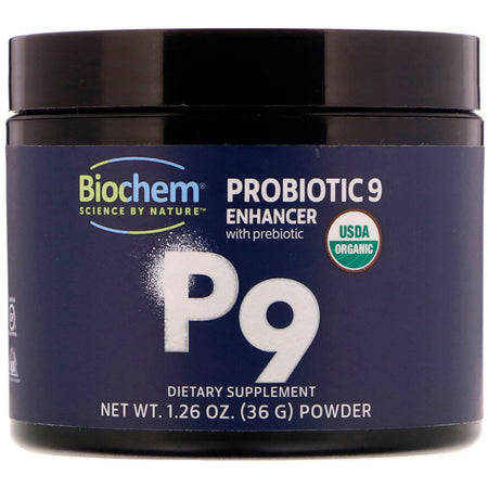 BioChem - Probiotic 9 Enhancer with Prebiotic, 1.26 oz (36 g) - Powder