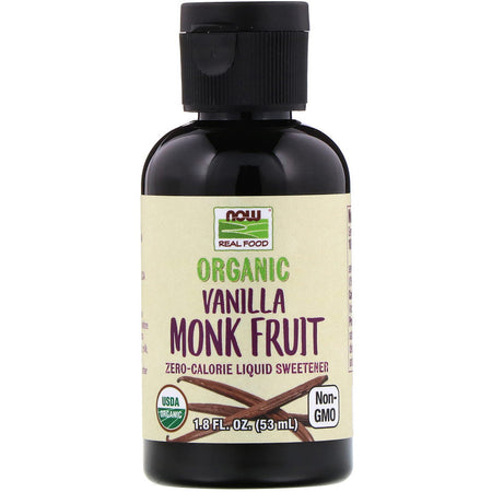 Now Foods - Real Food, Organic Monk Fruit, Liquid Sweetener, Vanilla, 1.8 fl oz (53 ml)