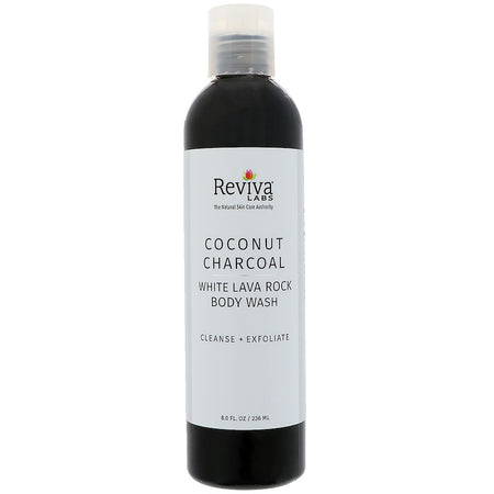 Reviva Labs - Coconut Charcoal & White Lava Rock Body Wash - 8 fl oz (236 ml)