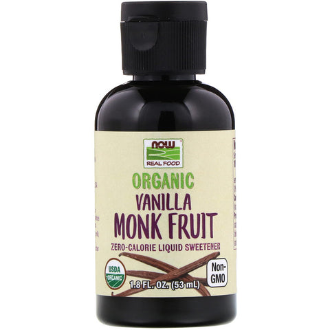Now Foods - Real Food, Organic Monk Fruit, Liquid Sweetener, Vanilla, 1.8 fl oz (53 ml)