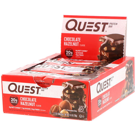 Quest Nutrition - Protein Bar, Chocolate Hazelnut, 12 Bars, 2.1 oz (60 g) Each