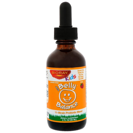 Bioray - Kids, NDF Belly Balance, 11-Strain Probiotic Blend, Berry Flavor, 2 fl oz (60ml)