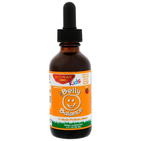 Bioray - Kids, NDF Belly Balance, 11-Strain Probiotic Blend, Berry Flavor, 2 fl oz (60ml)