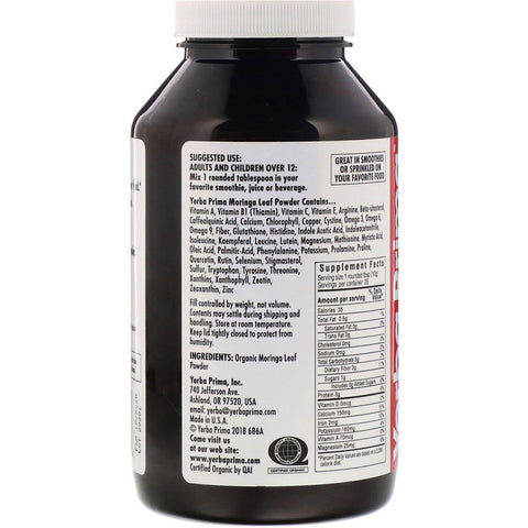 Yerba Prima - Organic Moringa Powder - 10 Oz Powder