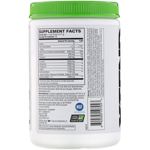 Xtend The Original 7G BCAA, Natural Zero, Blueberry Lemonade, 13 oz (367.5 g) - 25 Servings