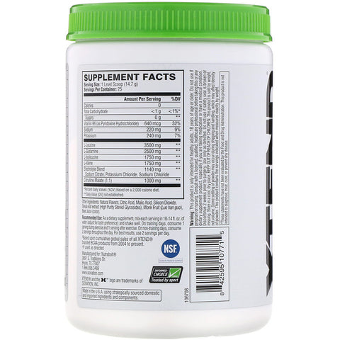 Xtend The Original 7G BCAA, Natural Zero, Strawberry Kiwi Splash, 13 oz (367.5 g) - 25 Servings