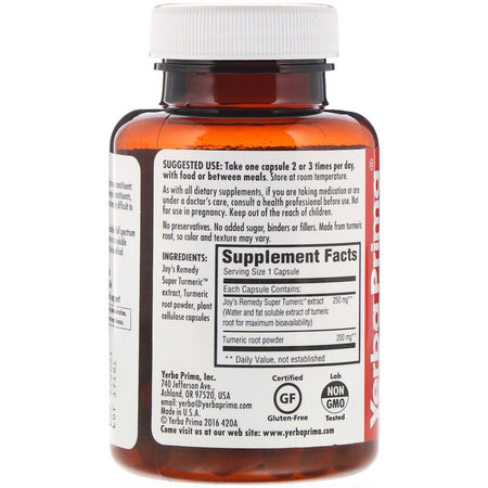 Yerba Prima - Yerba Super Turmeric - 60 Veg Capsules