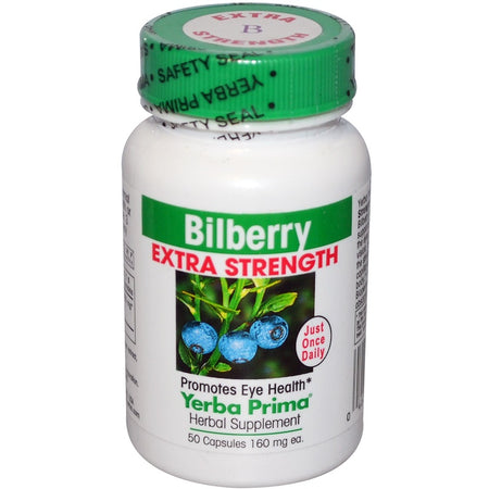 Yerba Prima - Bilberry Extra Strength, 160 mg, 50 Capsules