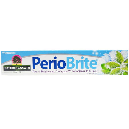 Nature's  Answers - PerioBrite, Natural Brightening Toothpaste with CoQ10 & Folic Acid, Wintermint, 4 fl oz (113.4 g)