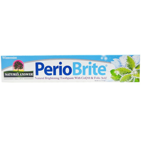 Nature's  Answers - PerioBrite, Natural Brightening Toothpaste with CoQ10 & Folic Acid, Wintermint, 4 fl oz (113.4 g)