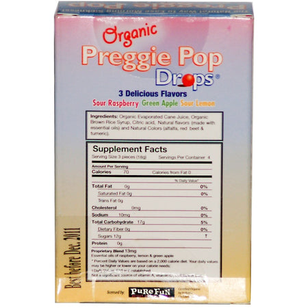 Three Lollies - Organic Preggie Pop Drops, 3 Delicious Flavors- 12 Lozenges