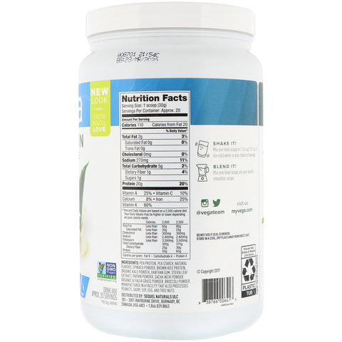 VEGA PROTEIN & GREENS Tub - Vanilla - 614g/21.7oz, 21 Servings