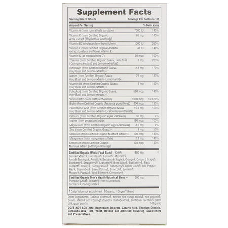 Natures Plus - Source of Life, Multi-Vitamin & Mineral Supplement, No Iron, 180 Tablets