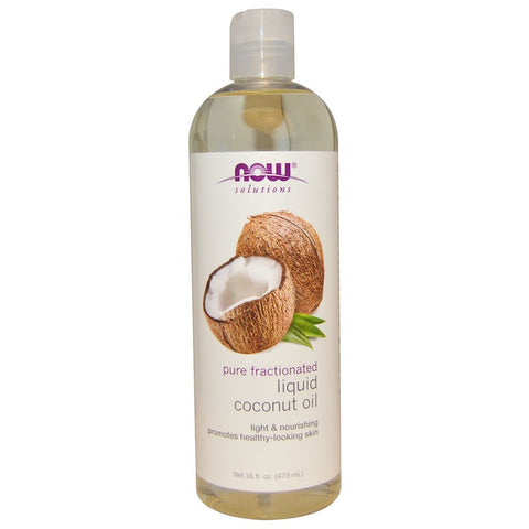 Now Foods - Solutions, Liquid Coconut Oil, Pure Fractionated, 16 fl oz (473 ml)