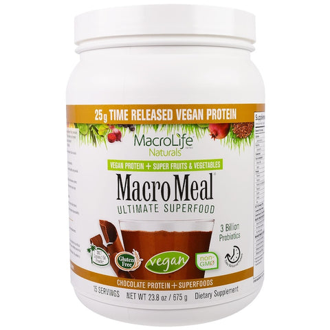 Macrolife Naturals - MacroMeal Vegan Chocolate 15 Svg - 20 Oz.