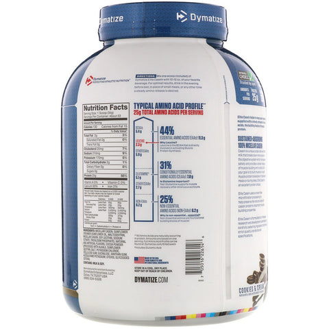 Dymatize - ELITE CASEIN, Cookies & Cream - 4 Lb (1.8 Kg)