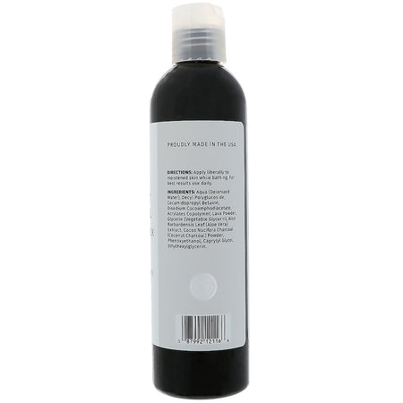 Reviva Labs - Coconut Charcoal & White Lava Rock Body Wash - 8 fl oz (236 ml)