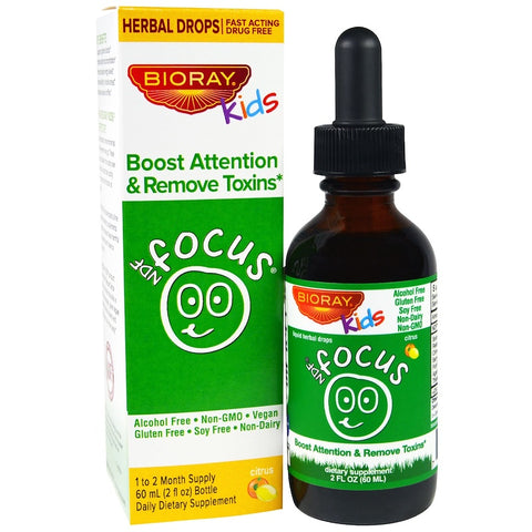 Bioray - NDF FOCUS® Boost Attention & Remove Toxins, Kids, Citrus Flavor, 2 fl oz. (60 ml)