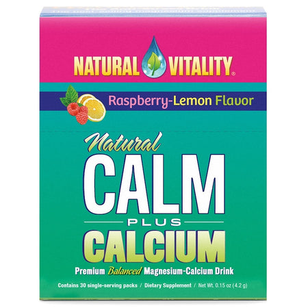 Natural Vitality - Natural Calm Plus Calcium, Raspberry-Lemon Flavor, 30 Single-Serving Packs, 0.15 oz (4.2 g) Each