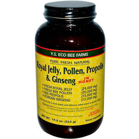 YS Organic Bee - Fresh Royal Jelly, Bee Pollen, Propolis - 20.3 Oz