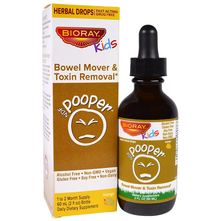 Bioray - NDF POOPER® Bowel Mover & Toxin Removal, Kids, Mango Flavor, 2 fl oz (60 ml)