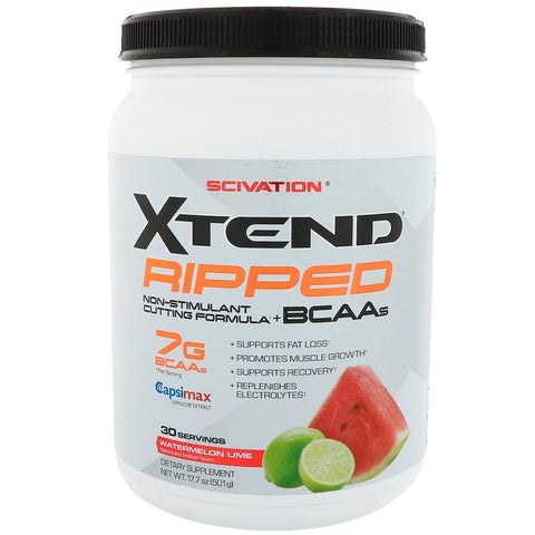 Xtend Ripped BCAAs, Watermelon Lime, 1.1 lbs (501 g) - 30 Servings