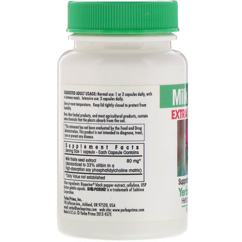 Yerba Prima - Milk Thistle Extra Strength - 50 Capsules