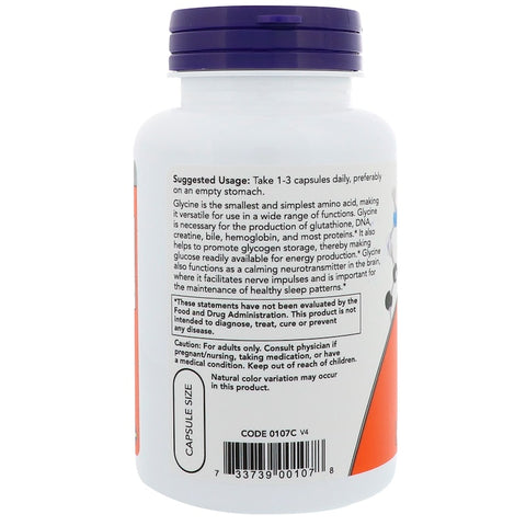Now Foods - Glycine, 1,000 mg, 100 Veg Capsules