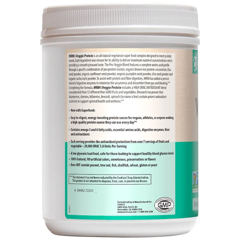 MRM - Veggie Protein with Superfoods, Vanilla, 2lb