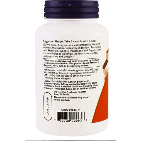 Now Foods - SUPER ENZYME - 90 Capsules