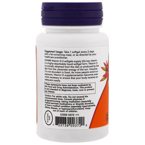 Now Foods - Vitamin D-3, High Potency, 5,000 IU, 120 Softgels