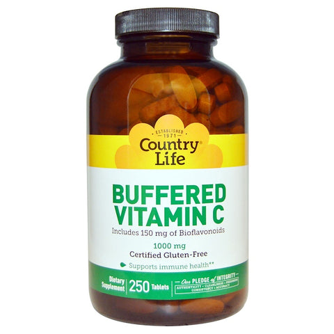 Country Life - Buffered Vitamin C, 1000 mg, 250 Tablets