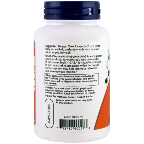 Now Foods - GABA 500 mg   100 Veg Capsules