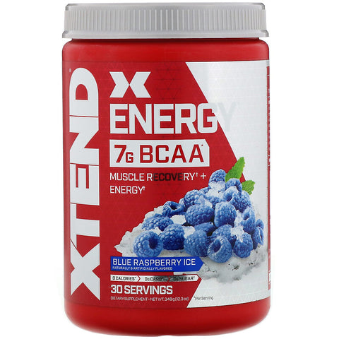 Xtend Energy BCAA, Blue Raspberry Ice, 12.3 oz (348 g) - 30 Servings