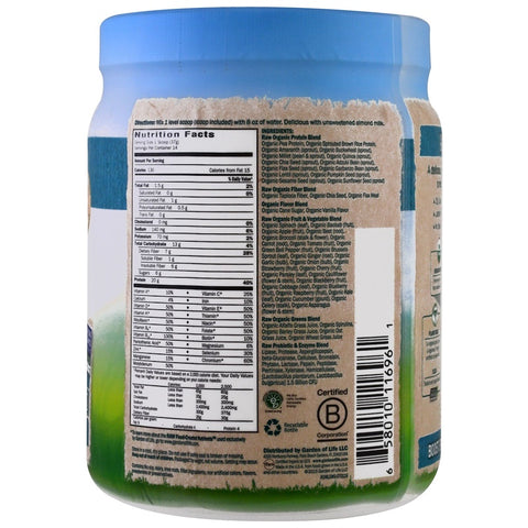Garden Of Life - RAW Organic Meal, Organic Shake & Meal Replacement Lightly Sweet 519g POWDER