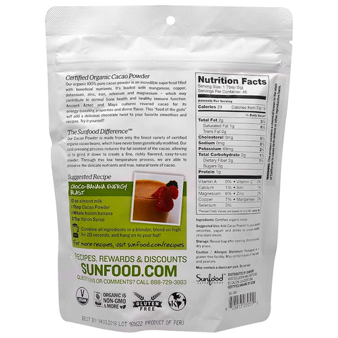 Sunfood - Cacao Powder - 8oz