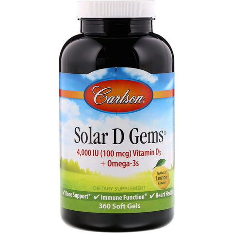 Carlson - Solar D Gems 4,000 IU - 360 Softgels