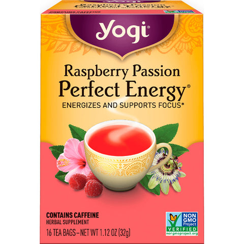 Yogi Tea - Raspberry Passion, Perfect Energy, 16 Tea Bags, 1.12 oz (32 g)