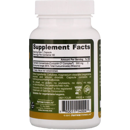 Jarrow - Curcumin 95 500 Mg - 60 Capsules