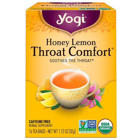 Yogi Tea - Throat Comfort, Honey Lemon, Caffeine Free, 16 Tea Bags, 1.12 oz (32 g)