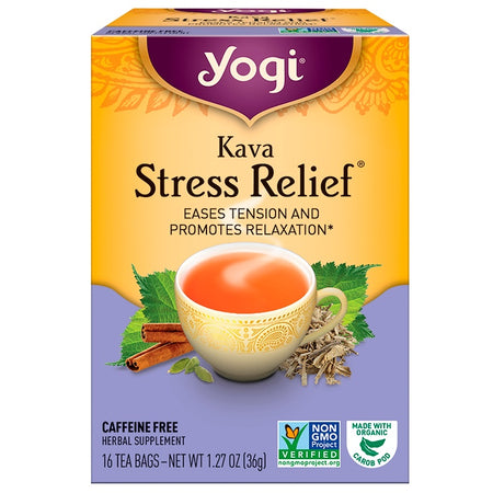 Yogi Tea - Kava Stress Relief, Caffeine Free, 16 Tea Bags, 1.27 oz (36 g)