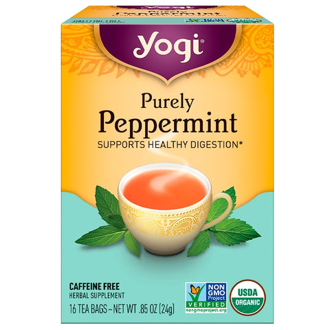 Yogi Tea - Organic, Purely Peppermint, Caffeine Free, 16 Tea Bags, .85 oz (24 g)