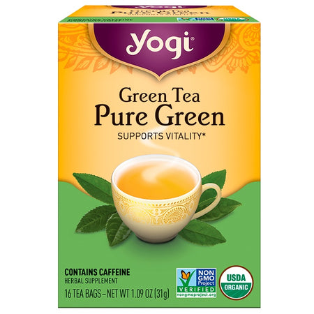 Yogi Tea - Pure Green, Green Tea, 16 Tea Bags, 1.09 oz (31 g)