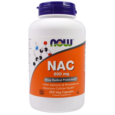 Now Foods - NAC-ACETYL CYSTEINE NAC, 600 mg, 250 Veg Capsules