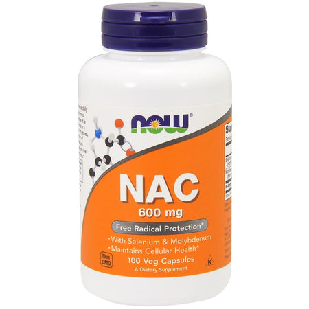 Now Foods - NAC-ACETYL CYSTEINE NAC, 600 mg, 100 Veg Capsules