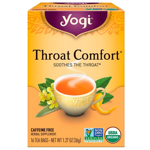 Yogi Tea - Organic, Throat Comfort, Caffeine Free, 16 Tea Bags, 1.27 oz (36 g)