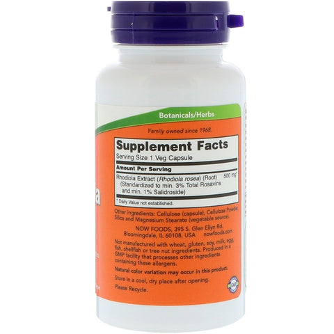 Now Foods - RHODIOLA 500 mg EXTRACT 3%  - 60 Veg Capsules