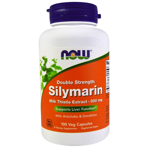 Now Foods - Silymarin, Milk Thistle Extract with Artichoke & Dandelion, Double Strength, 300 mg, 100 Veg Capsules