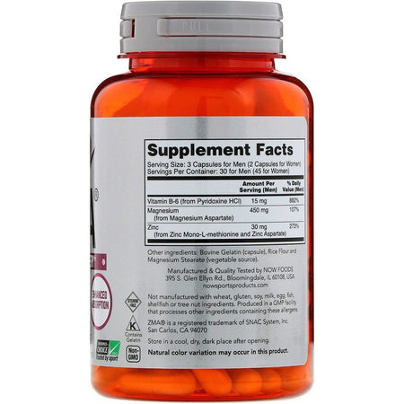 Now Foods - Sports, ZMA, Sports Recovery, 90 Capsules